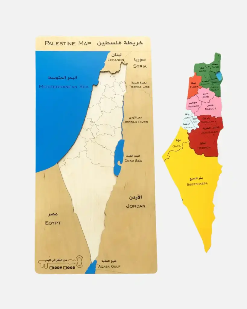 Palestine Map Puzzle – Names of Cities For Kids